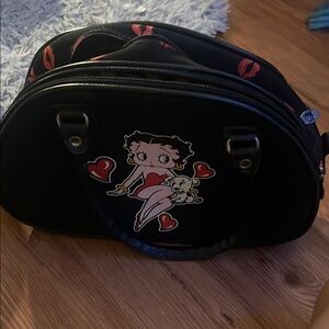 Black Betty Boop Handbag with Red Accents